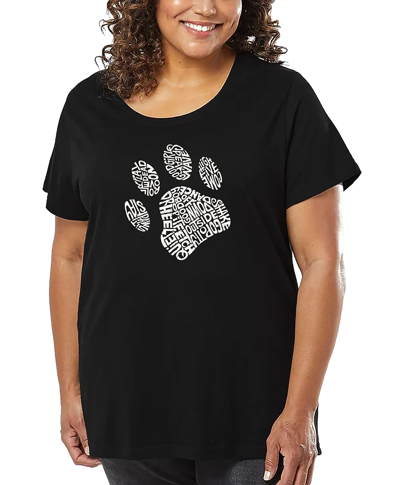 La Pop Art Plus Dog Paw Word T-Shirt