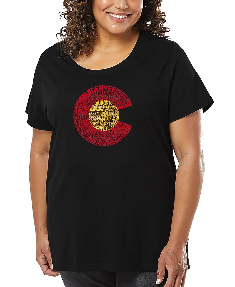 La Pop Art Plus Colorado Word T-Shirt