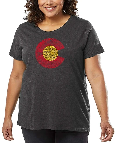 La Pop Art Plus Size Colorado Word Art T-Shirt