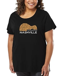 La Pop Art Plus Nashville Guitar Word T-Shirt