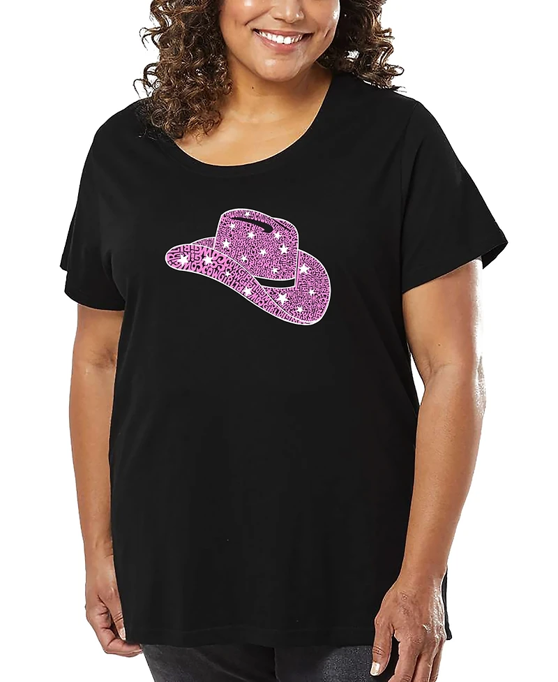 La Pop Art Plus Cowgirl Hat Word T-Shirt