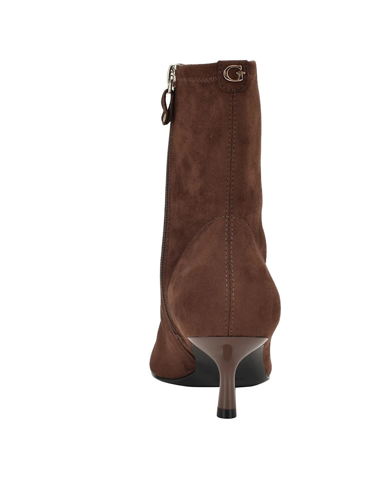 Guess Women's Yanka Pointed Toe Kitten Heel Dress Booties