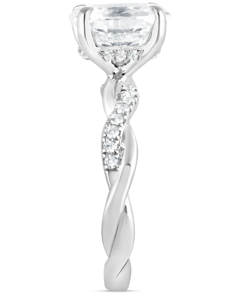 Bagley Mischka Certified Lab Grown Diamond Oval Twist Shank Engagement Ring (3-3/4 ct. t.w.) in 14k Gold