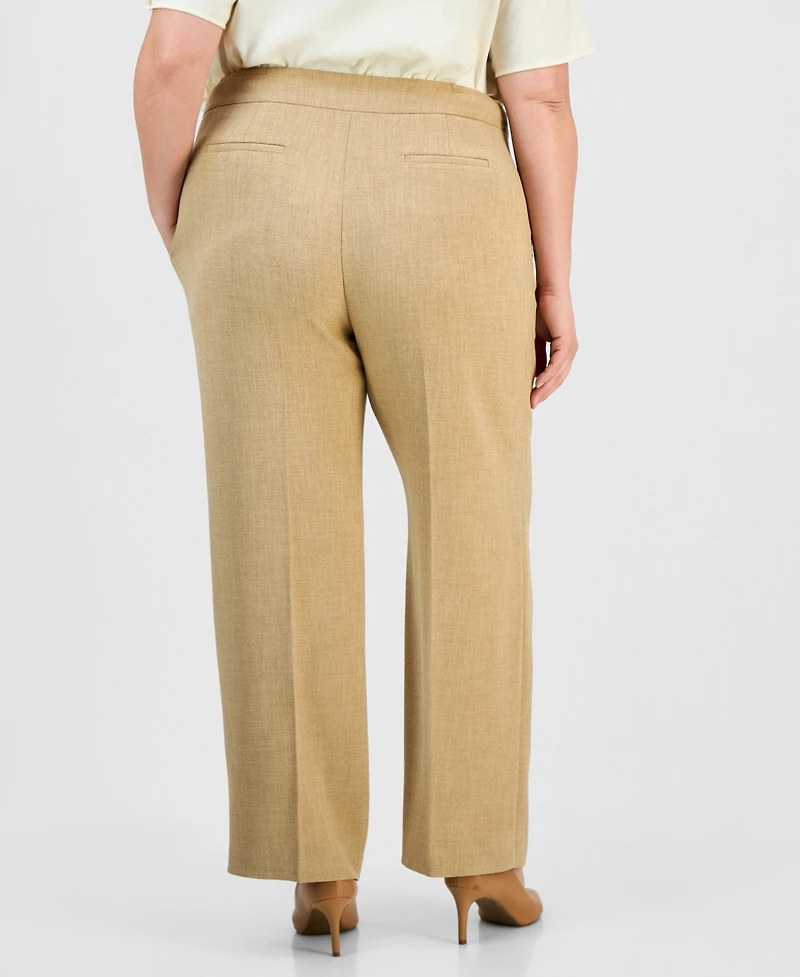 Kasper Plus High Rise Wide-Leg Crepe Pants