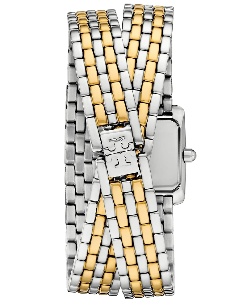 Tory Burch Women's The Eleanor Two-Tone Stainless Steel Double Wrap Bracelet Watch 20mm