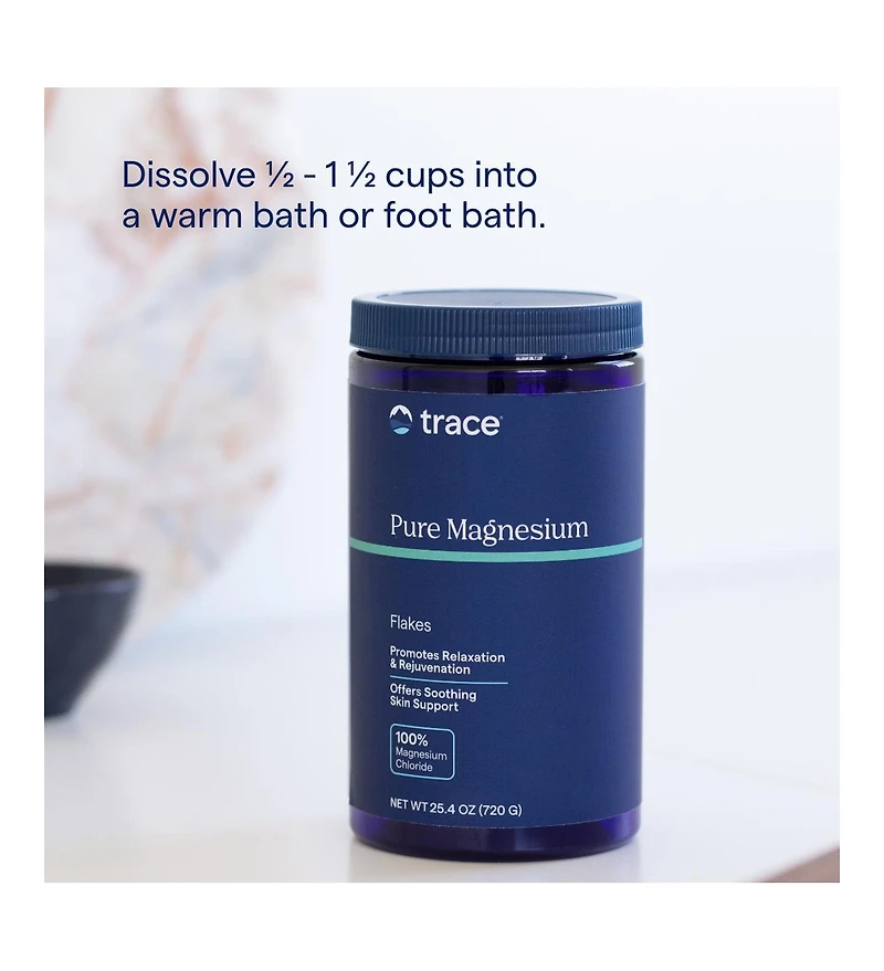 Trace Minerals Pure Magnesium Flakes - Relaxing Bath Soak to Support Rejuvenation & Healthy Sleep - Magnesium for Soothing Bath & Foot Soak