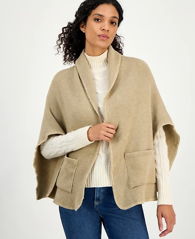 Style & Co Solid Scarf Wrap With Pockets, Macy's Exclusive