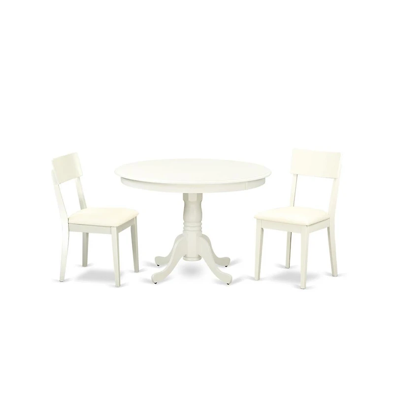 East West Furniture Dining Room Set Linen White