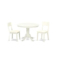 East West Furniture Dining Room Set Linen White