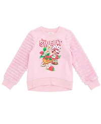 Strawberry Shortcake Fleece Pullover Sweatshirt with Faux Fur Sleeve