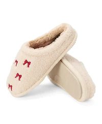 Dearfoams Women's Holiday Novelty Red Bows Clog Slipper