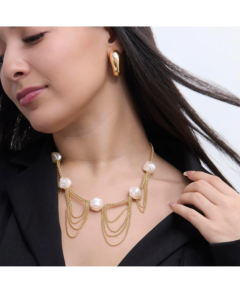 Bcbg Oversized Pearl Chain Necklace