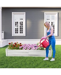 Gymax 6 x 3 x 1FT Galvanized Raised Garden Bed Heavy-Duty Elevated Rectangle Plant Box