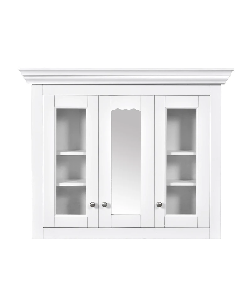 Casainc 35" Wall Mounted Medicine Cabinet with Mirror and 5 Adjustable Storage Shelves