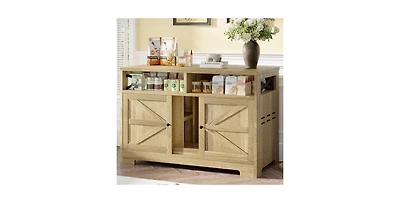 Aostirmotor Double Cat Litter Box Enclosure End Table Brown