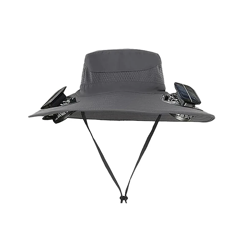 Solar Fan Hat – Upf 50+ Wide Brim Safari with Dual Fans, Usb & Power, 3 Speeds, Lightweight Breathable for Outdoor Cooling