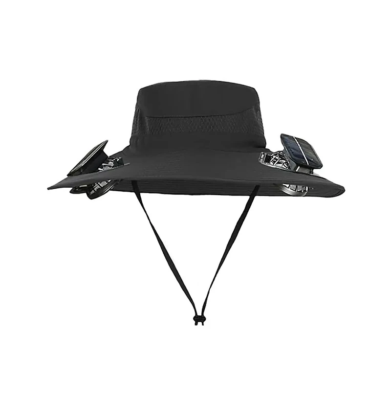 Solar Fan Hat – Upf 50+ Wide Brim Safari with Dual Fans, Usb & Power, 3 Speeds, Lightweight Breathable for Outdoor Cooling