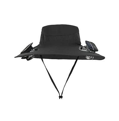 Solar Fan Hat – Upf 50+ Wide Brim Safari with Dual Fans, Usb & Power, 3 Speeds, Lightweight Breathable for Outdoor Cooling