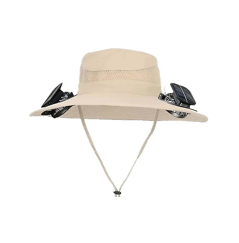 Solar Fan Hat – Upf 50+ Wide Brim Safari with Dual Fans, Usb & Power, 3 Speeds, Lightweight Breathable for Outdoor Cooling