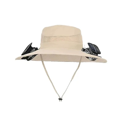 Solar Fan Hat – Upf 50+ Wide Brim Safari with Dual Fans, Usb & Power, 3 Speeds, Lightweight Breathable for Outdoor Cooling
