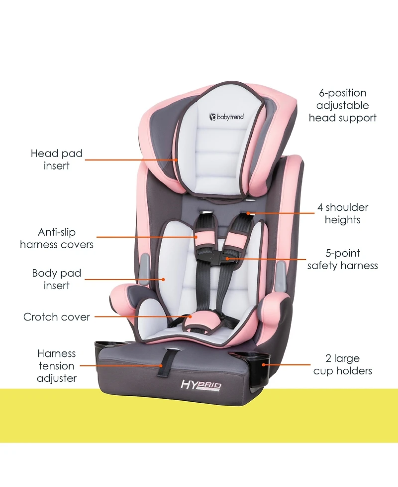 Baby Trend Baby Hybrid 3-in-1 Combination Booster Seat - Desert Pink - Desert Pink