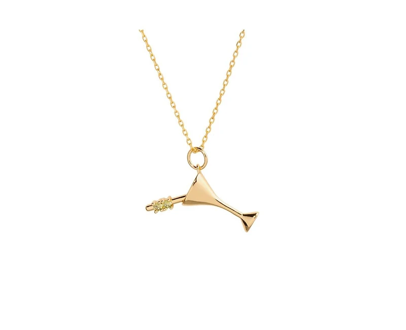 Little Sky Stone 14K Gold Plated Martini Charm Necklace