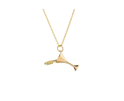 Little Sky Stone 14K Gold Plated Martini Charm Necklace
