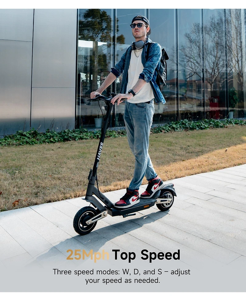 Navee ST3 Electric Scooter w/46.6 miles Max Operating Range & 24.9 mph Max Speed