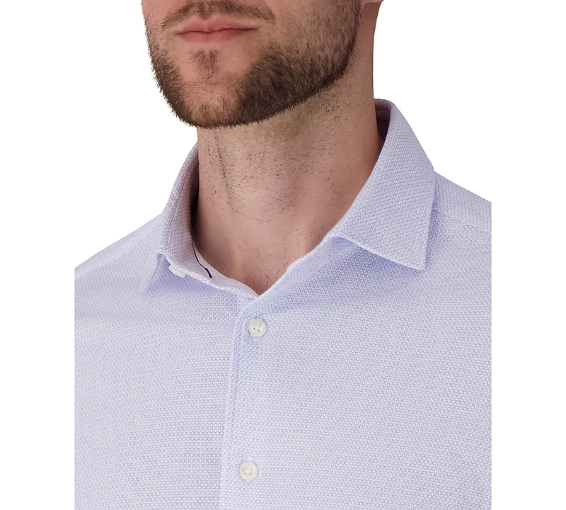 Victor Emmanuel Men's Geometric Print Mitered Cuffs Dress Shirt