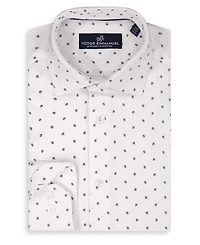 Victor Emmanuel Men's Geometric Print Cotton Knit Dress Shirt