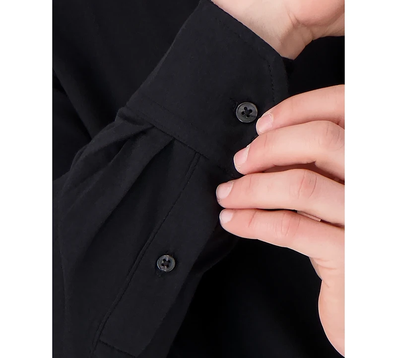 Victor Emmanuel Men's Mitered Cuffs Dress Shirt