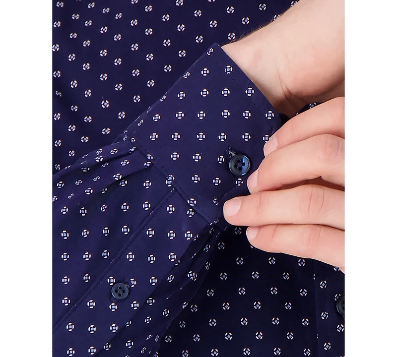 Victor Emmanuel Men's Geometric Print Dress Shirt