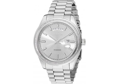 Invicta Men's 48759 Elite Diamond Quartz 3 Hand Silver Dial Watch