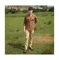 Campus Sutra Men's Solid Ribbed Utility Shirt