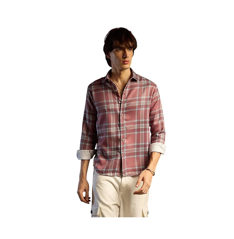 Campus Sutra Men's Tartan Plaid Shirt