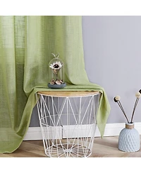 Kate Aurora 2 Pack Lux Thread Premium Woven Grommet Top Sheer Curtain Panels - Spice