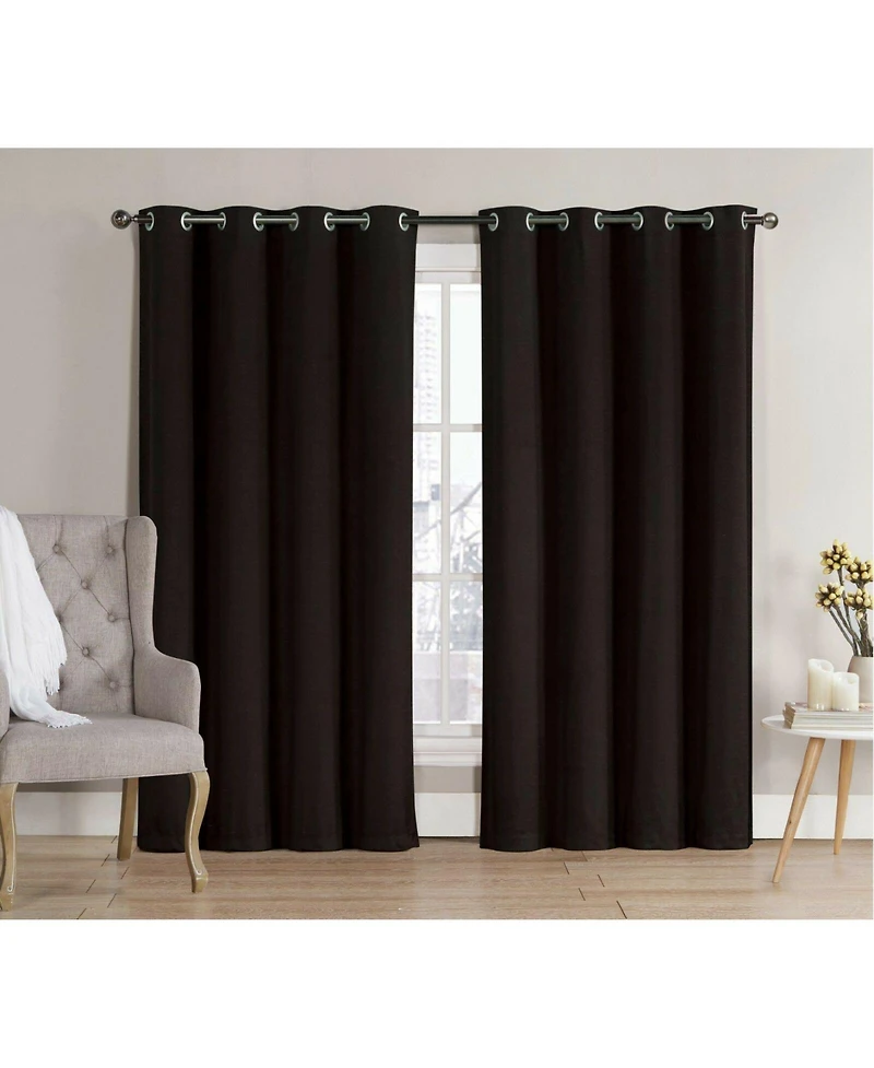 GoodGram 2 Pack: Hotel Thermal Grommet 100% Blackout Curtains - 52 in. W x 63 in. L, Orange