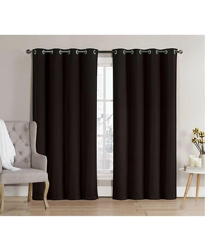 GoodGram 2 Pack: Hotel Thermal Grommet 100% Blackout Curtains - 52 in. W x 63 in. L, Orange
