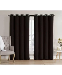 GoodGram 2 Pack: Hotel Thermal Grommet 100% Blackout Curtains - 52 in. W x 63 in. L, Orange