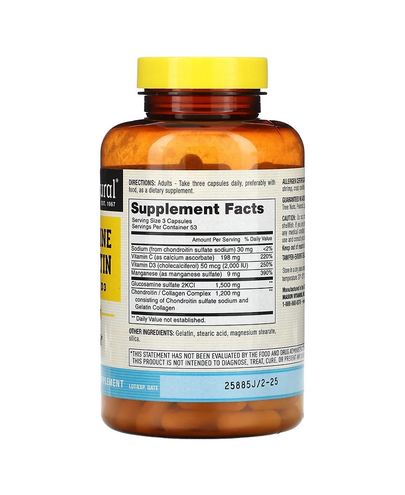 Mason Natural Glucosamine Chondroitin Plus Vitamin D3