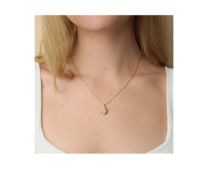 Little Sky Stone 14K Gold Plated Crescent Moon Charm Necklace