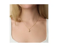 Little Sky Stone 14K Gold Plated Crescent Moon Charm Necklace