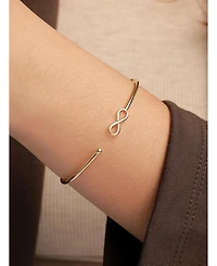 Devata Infinity Bangle Bracelet in 14K Gold, Fits Small to Medium Wrist, approx. 3.2 grams