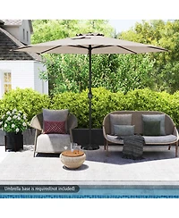 Costway 12 Ft Patio Umbrella Outdoor Market with Crank Handle 8 Sturdy Ribs