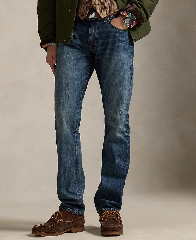 Polo Ralph Lauren Men's Varick Slim Straight Distressed Jeans