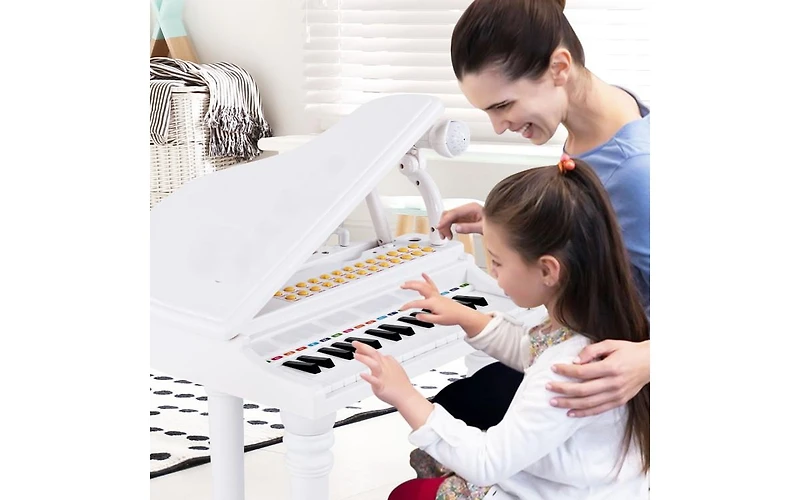 31-Key Kids Piano Keyboard with Stool and Piano Lid