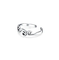 Bling Jewelry Set of 2 Elephant & Spiral Celtic Swirl Midi Toe Ring Oxidized Sterling Silver