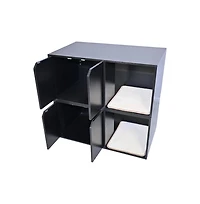 Aostirmotor Black 36 in. Cat House Cat Litter Box Enclosure Hidden Furniture with Scratch Pad