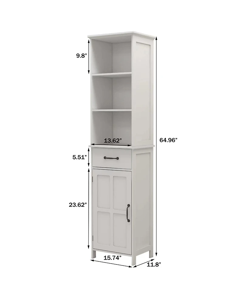 Casainc Compact Floor Cabinet With Drawer and Door for Entryway, Kitchen or Utility Room