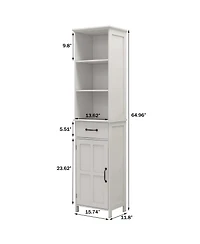 Casainc Compact Floor Cabinet With Drawer and Door for Entryway, Kitchen or Utility Room